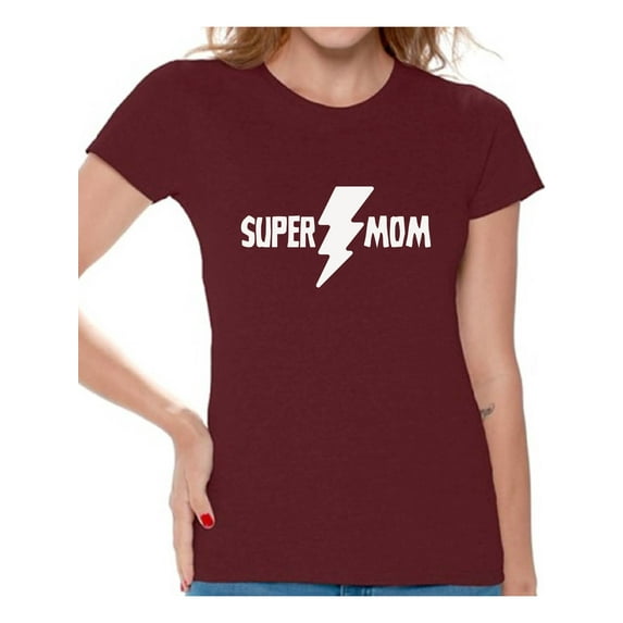 Awkward Styles Women's Super Mom Mothering Graphic T-shirt Tops Gift For Mom