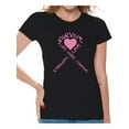 thumbnail image 1 of Awkward Styles Women's Survive Heart Graphic T-shirt Tops Pink Ribbon Cancer Awareness Hope Love Life, 1 of 4