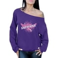 thumbnail image 1 of Awkward Styles Women's Survivor Graphic Off Shoulder Tops Oversized Sweatshirt Breast Cancer Awareness, 1 of 4