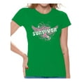 thumbnail image 1 of Awkward Styles Women's Survivor Graphic T-shirt Tops Breast Cancer Awareness, 1 of 4