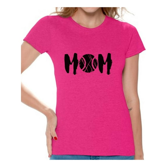 Awkward Styles Women's Tennis MOM Graphic T-shirt Tops Black Sport Mom's Gift Mother's Day