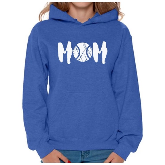Awkward Styles Women's Tennis MOM Sport Mom's Graphic Hoodie Tops White Mothering Mother's Day