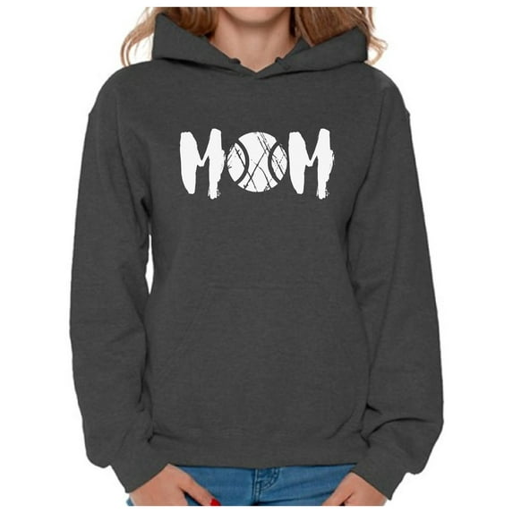 Awkward Styles Women's Tennis MOM Sport Mom's Graphic Hoodie Tops White Mothering Mother's Day