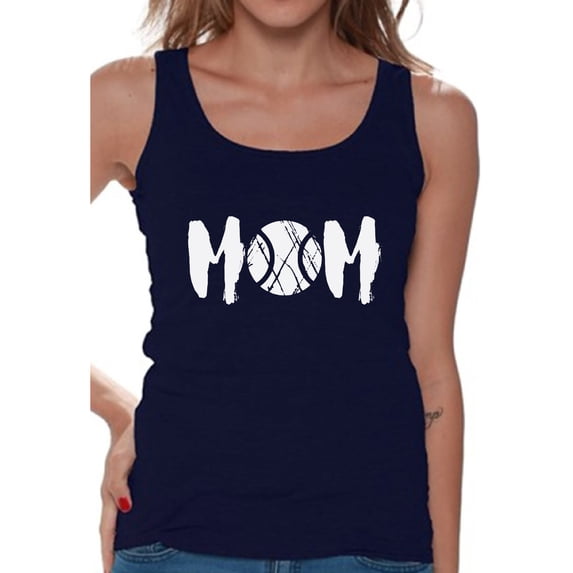 Awkward Styles Women's Tennis MOM Sport Mom's Graphic Tank Tops White Mothering Mother's Day