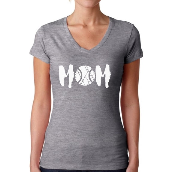 Awkward Styles Women's Tennis MOM Sport Mom's V-neck T-shirt White Mothering Mother's Day