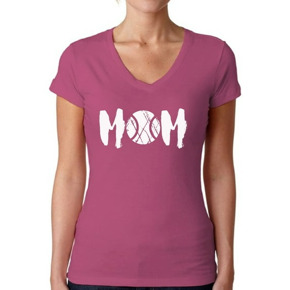 Awkward Styles Women's Tennis MOM Sport Mom's V-neck T-shirt White Mothering Mother's Day