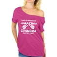 thumbnail image 1 of Awkward Styles Women's This Is What An Amazing Grandma Looks Like Graphic Off Shoulder Tops T-shirt, 1 of 4