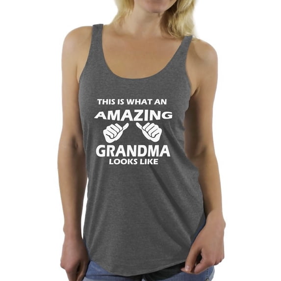 Awkward Styles Women's This Is What An Amazing Grandma Looks Like Graphic Racerback Tank Tops
