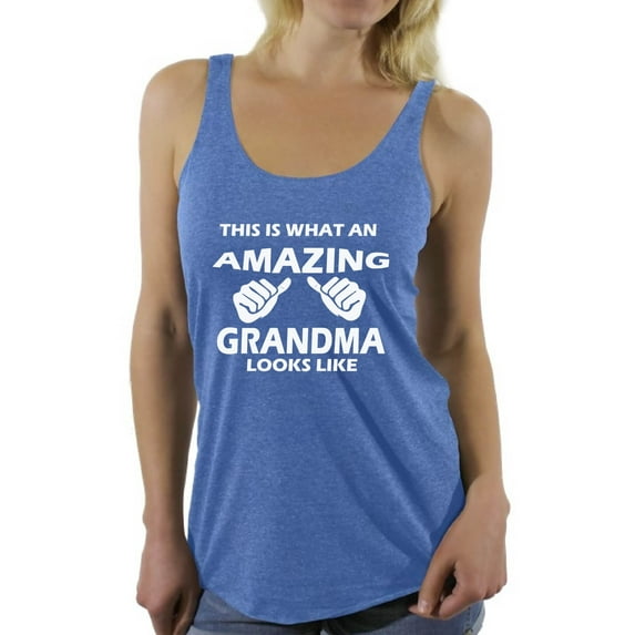 Awkward Styles Women's This Is What An Amazing Grandma Looks Like Graphic Racerback Tank Tops