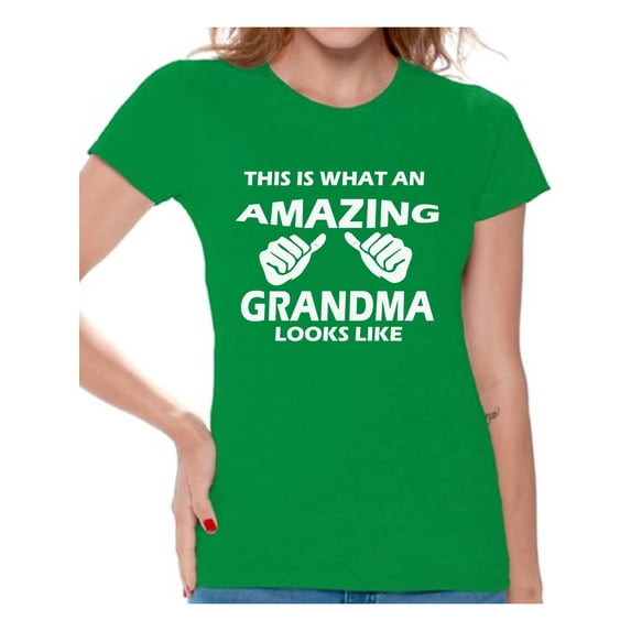 Awkward Styles Women's This Is What An Amazing Grandma Looks Like Graphic T-shirt Tops