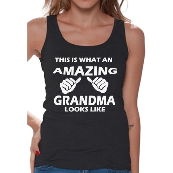 Awkward Styles Women's This Is What An Amazing Grandma Looks Like Graphic Tank Tops
