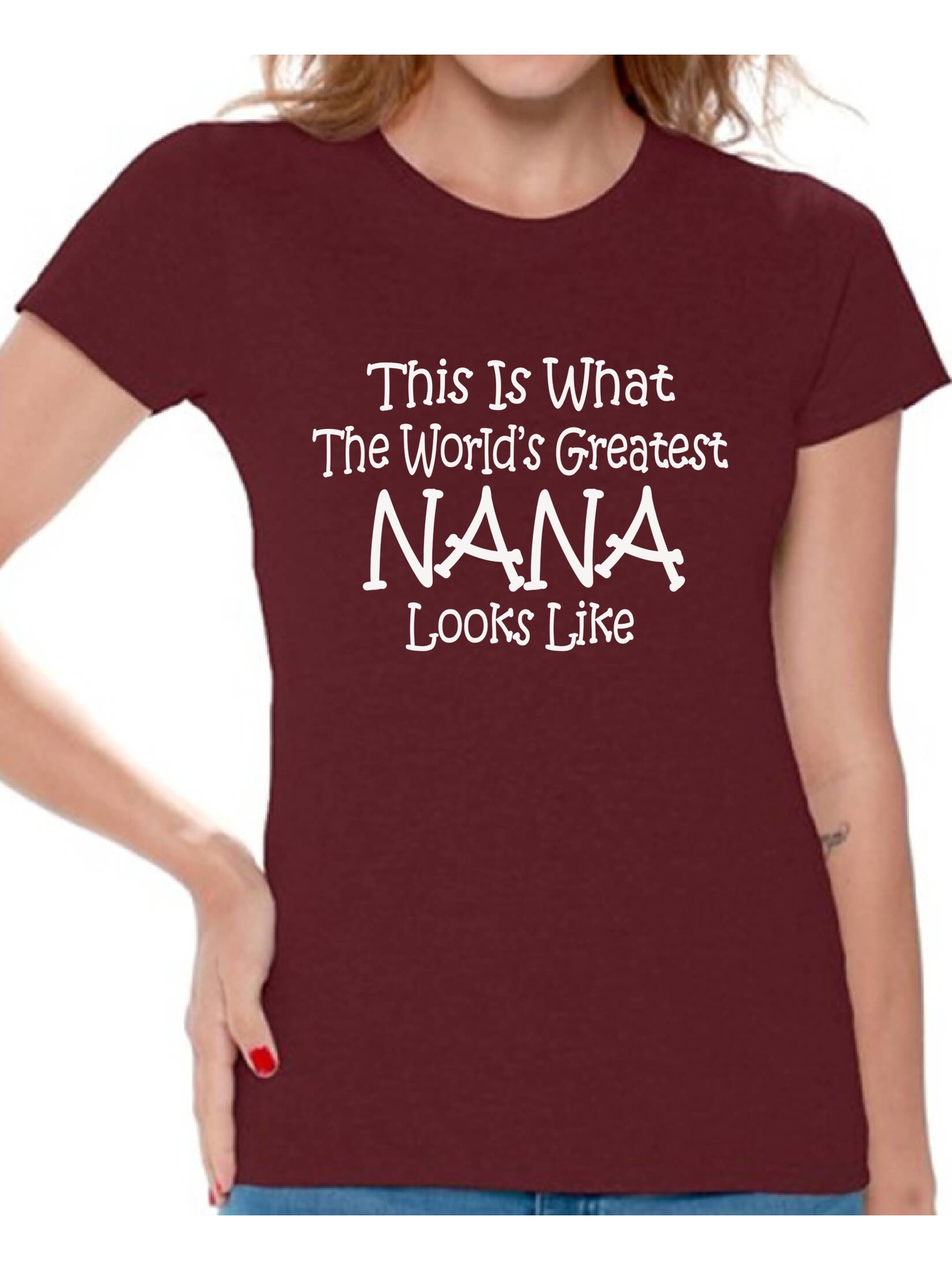 Awkward Styles Women's This Is What The World`s Greatest Nana Looks Like Graphic T-shirt Tops - image 1 of 4