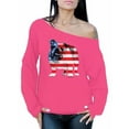 thumbnail image 1 of Awkward Styles Women's USA Flag Bulldog American Patriotic Graphic Off Shoulder Tops Oversized Sweatshirt 4th Of July Gifts, 1 of 4