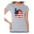 thumbnail image 1 of Awkward Styles Women's USA Flag Bulldog American Patriotic Graphic T-shirt Tops 4th Of July Gifts, 1 of 4