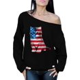 thumbnail image 1 of Awkward Styles Women's USA Flag Cat Graphic Off Shoulder Tops Oversized Sweatshirt Cute 4th of July Gift American Flag, 1 of 4