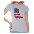 thumbnail image 1 of Awkward Styles Women's USA Flag Cat Graphic T-shirt Tops Cute 4th of July Gift American Flag, 1 of 4