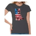 thumbnail image 1 of Awkward Styles Women's USA Flag Cat Graphic T-shirt Tops Cute 4th of July Gift American Flag, 1 of 4