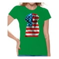 thumbnail image 1 of Awkward Styles Women's USA Flag Golden Retriever Graphic T-shirt Tops Independence Day Gift, 1 of 4