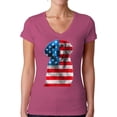 thumbnail image 1 of Awkward Styles Women's USA Flag Golden Retriever V-neck T-shirt Independence Day Gift, 1 of 4