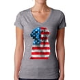 thumbnail image 1 of Awkward Styles Women's USA Flag Golden Retriever V-neck T-shirt Independence Day Gift, 1 of 4