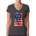 thumbnail image 1 of Awkward Styles Women's USA Flag Golden Retriever V-neck T-shirt Independence Day Gift, 1 of 4