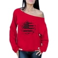 thumbnail image 1 of Awkward Styles Women's USA Flag Graphic Off Shoulder Tops Oversized Sweatshirt Black and White Patriotic, 1 of 4