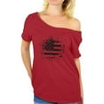 thumbnail image 1 of Awkward Styles Women's USA Flag Graphic Off Shoulder Tops T-shirt Black and White Patriotic, 1 of 4