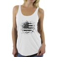 thumbnail image 1 of Awkward Styles Women's USA Flag Graphic Racerback Tank Tops Black and White Patriotic, 1 of 4