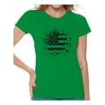 thumbnail image 1 of Awkward Styles Women's USA Flag Graphic T-shirt Tops Black and White Patriotic, 1 of 4
