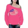 thumbnail image 1 of Awkward Styles Women's USA Flag Lips Cool Graphic Off Shoulder Tops Oversized Sweatshirt 4th of July Gift Independence Day, 1 of 4