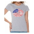 thumbnail image 1 of Awkward Styles Women's USA Flag Lips Cool Graphic T-shirt Tops 4th of July Gift Independence Day, 1 of 4