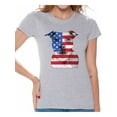 thumbnail image 1 of Awkward Styles Women's USA Flag Pitbull Graphic T-shirt Tops American Flag Pitbull Patriotic 4th of July, 1 of 4