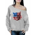 thumbnail image 1 of Awkward Styles Women's USA Flag Tiger Patriotic Graphic Off Shoulder Tops Oversized Sweatshirt Independence Day Gift 4th of July, 1 of 4