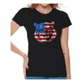 thumbnail image 1 of Awkward Styles Women's USA Flag Tiger Patriotic Graphic T-shirt Tops Independence Day Gift 4th of July, 1 of 4