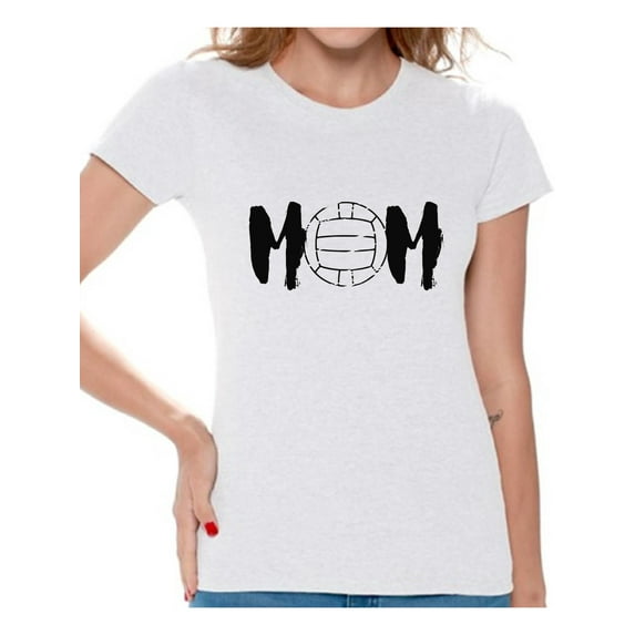 Awkward Styles Women's Volleyball MOM Sport Graphic T-shirt Tops Black Mother's Day