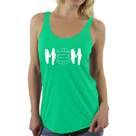 Awkward Styles Women's Volleyball MOM Sport Mom Graphic Racerback Tank Tops White Mother's Day Gift