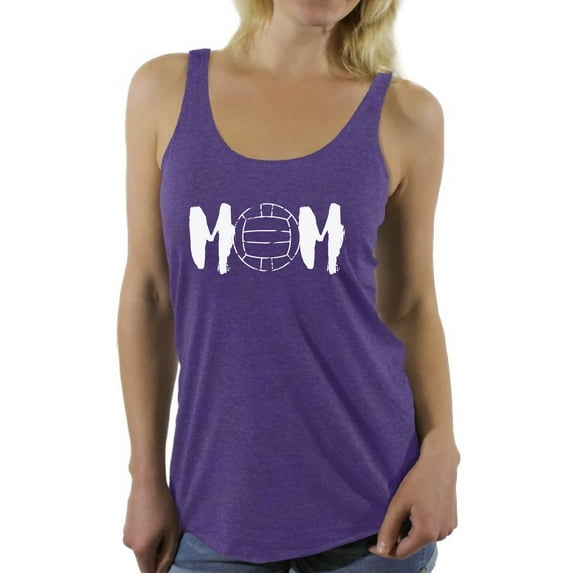 Awkward Styles Women's Volleyball MOM Sport Mom Graphic Racerback Tank Tops White Mother's Day Gift
