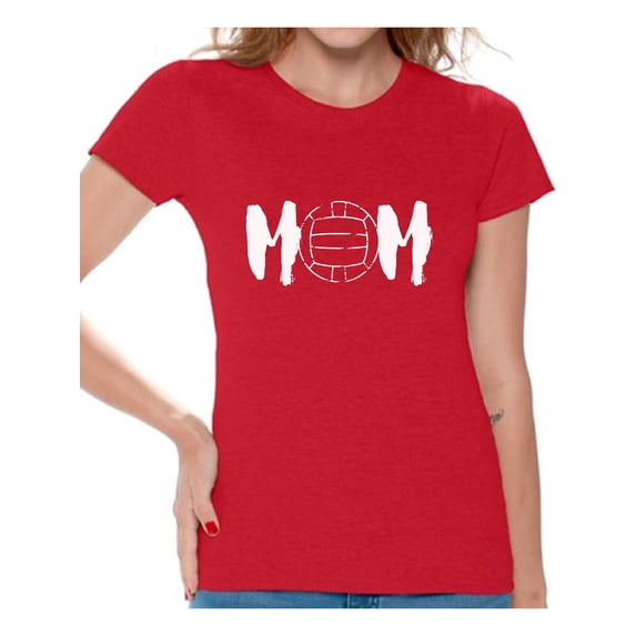Awkward Styles Women's Volleyball MOM Sport Mom Graphic T-shirt Tops White Mother's Day Gift