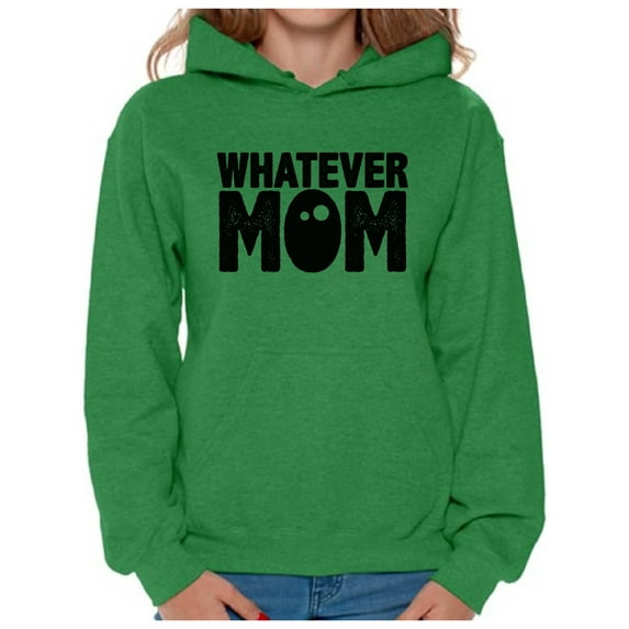Awkward Styles Women's Whatever Mom Funny Graphic Hoodie Tops Black Mother's Day