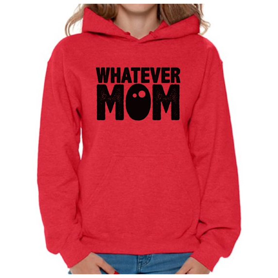 Awkward Styles Women's Whatever Mom Funny Graphic Hoodie Tops Black Mother's Day
