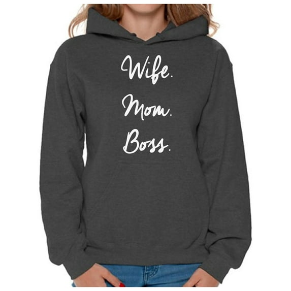 Awkward Styles Women's Wife Mom Boss Graphic Hoodie Tops Mother's Day Gift