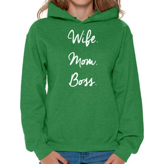 Awkward Styles Women's Wife Mom Boss Graphic Hoodie Tops Mother's Day Gift
