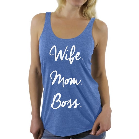 Awkward Styles Women's Wife Mom Boss Graphic Racerback Tank Tops Mother's Day Gift