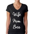 thumbnail image 1 of Awkward Styles Women's Wife Mom Boss V-neck T-shirt Mother's Day Gift, 1 of 4
