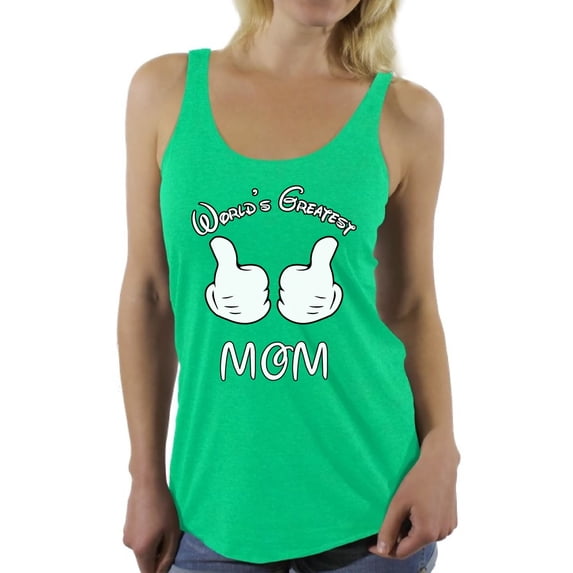 Awkward Styles Women's World`s Greatest Mom Graphic Racerback Tank Tops Mothering Mother's Day