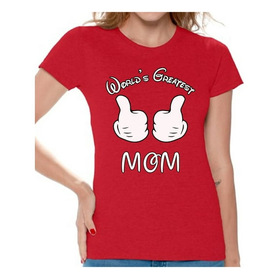 Awkward Styles Women's World`s Greatest Mom Graphic T-shirt Tops Mothering Mother's Day
