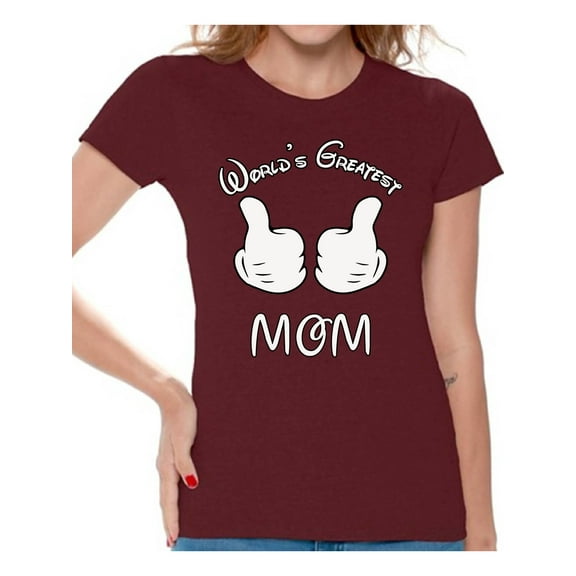 Awkward Styles Women's World`s Greatest Mom Graphic T-shirt Tops Mothering Mother's Day