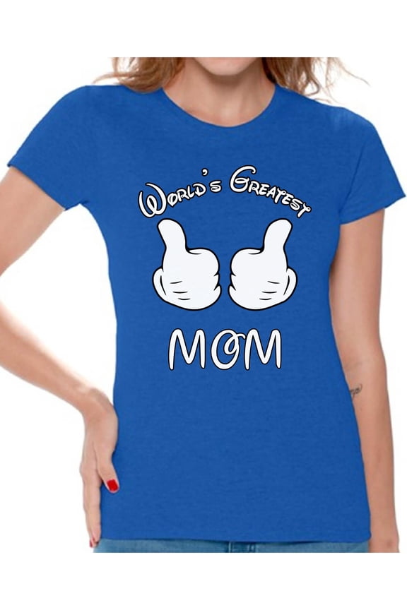 Women's World`s Greatest Mom Graphic T-shirt Tops Mothering Mother's Day