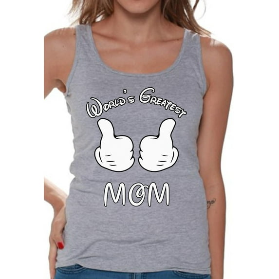 Awkward Styles Women's World`s Greatest Mom Graphic Tank Tops Mothering Mother's Day