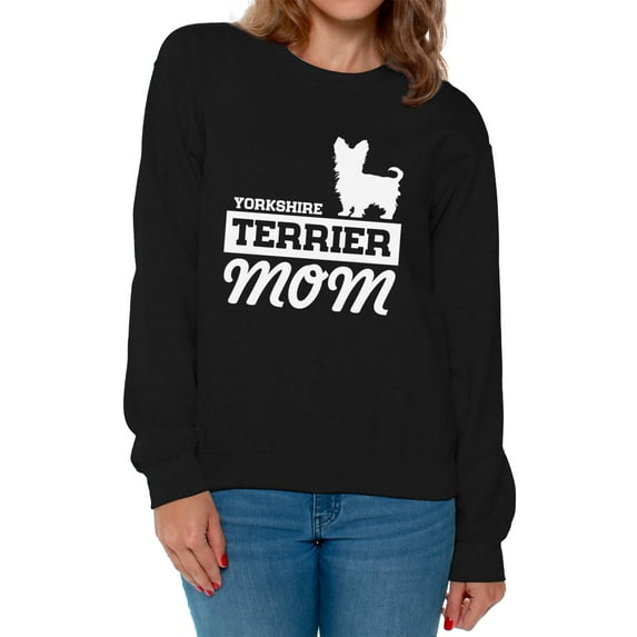 Awkward Styles Women's Yorkshire Terrier Mom Graphic Sweatshirt Tops Yorkie Mom